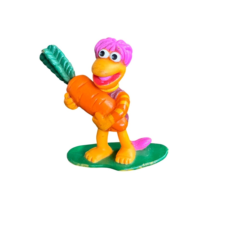 Vintage Fraggle Rock Gobo Figure Holding Carrot Jim Henson Muppets 1980s Toy